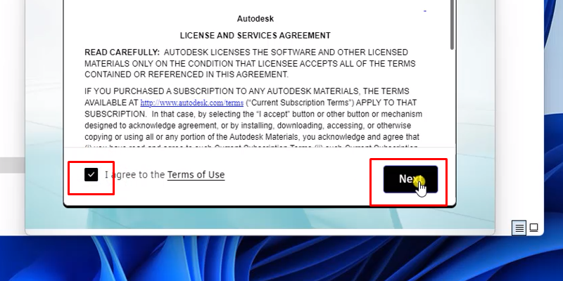 3Ds Max 2022 phiên bản ổn định 12 Tích đồng ý và bấm next