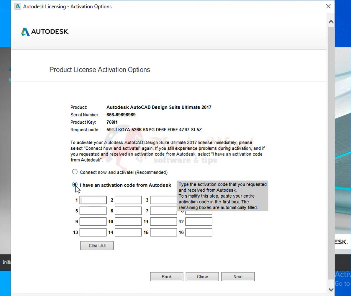 Chọn I have an…autodesk