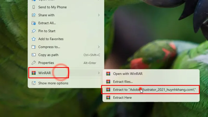 Giải nén phần mềm Adobe illustrator 2021