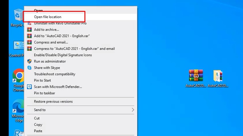 Tải Autocad 2021: Làm Theo Video Là Thành Công 19 Chuột phải vào Autocad 2021 chọn Open file location