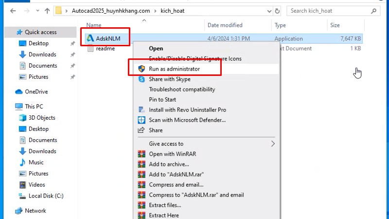 Tải Autocad 2025: Hướng Dẫn Cài Đặt Đơn Giản 18 Chuột phải file và chọn Run as admin... như hình