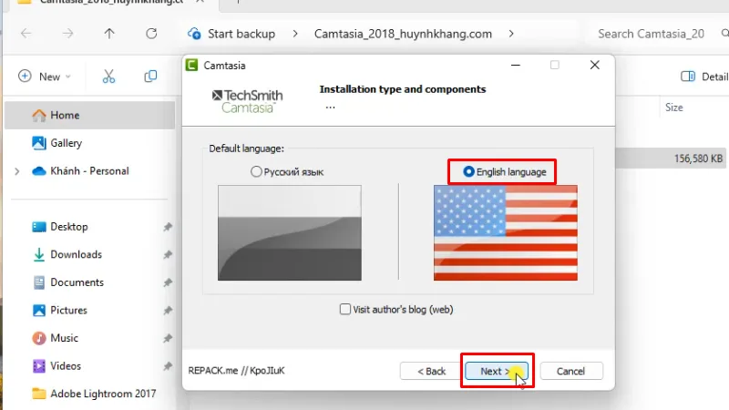Cài đặt Camtasia 2018: Hướng dẫn chi tiết từ A-Z 14 Tích chọn như hình và bấm Next