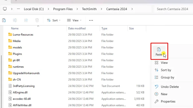 Paste vào như hình