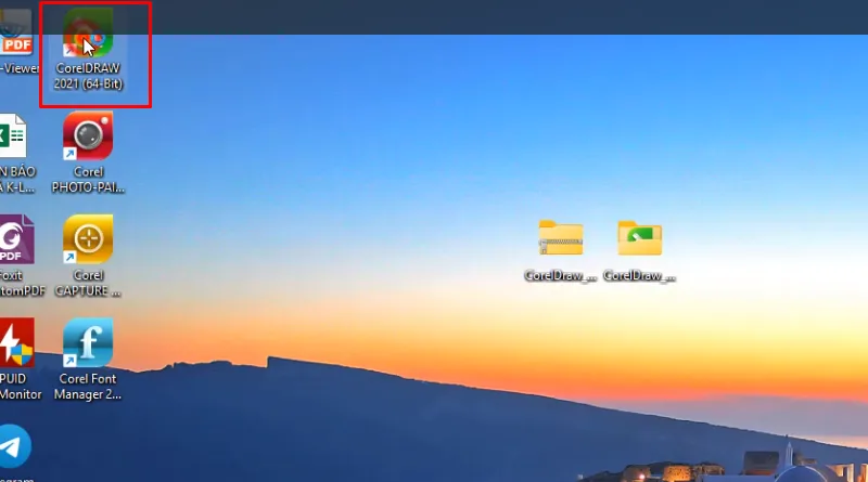 Mở app CorelDraw 2021 lên