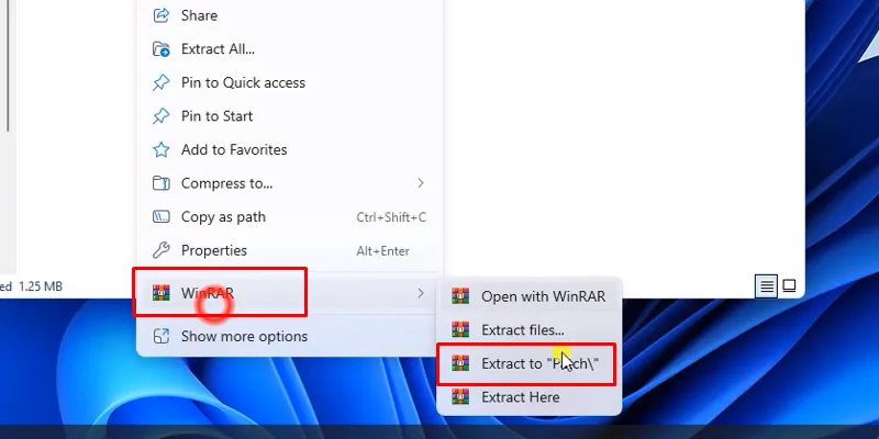 giải nén file Patch