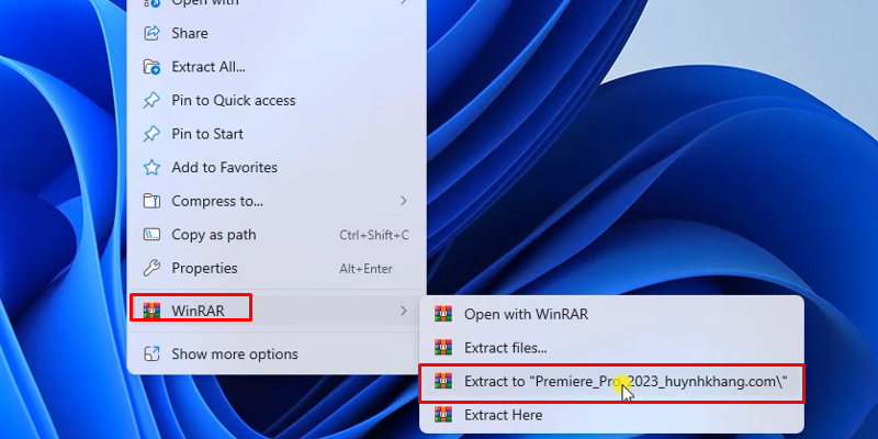 giải nén phần mềm Premiere pro 2023