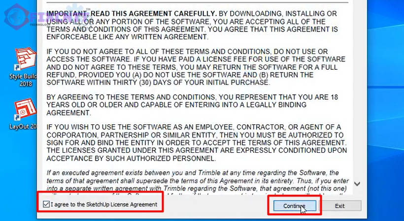 Chọn I Agree rồi chọn Continue