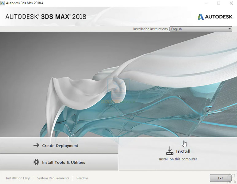 Ta chọn Install để cài 3DS Max 2018