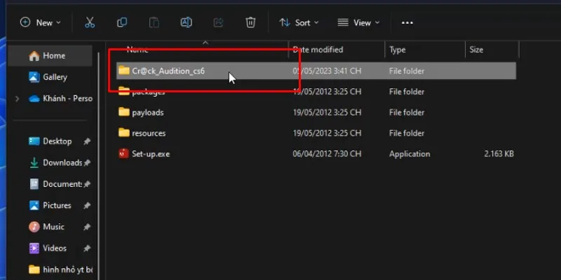 vào thư mục kích hoạt dùng thử
