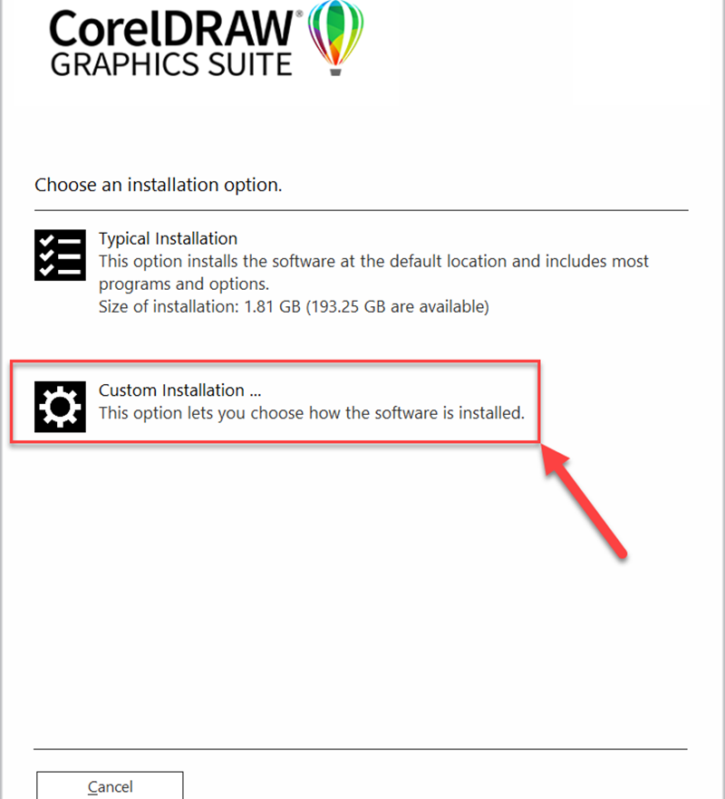 Chọn Typical hoặc Custom Installation để tiếp tục cài đặt