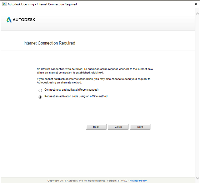 Chọn vào mục “Request an activation code using an offline method” và bấm “Next”