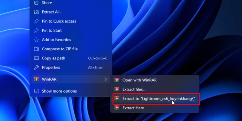giải nén phần mềm Adobe lightroom cs6