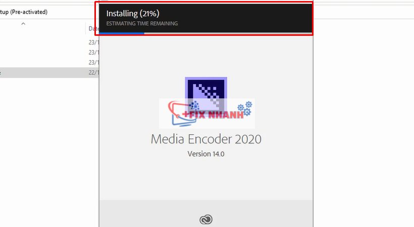 đợi phần mềm encoder 2020 cài đặt